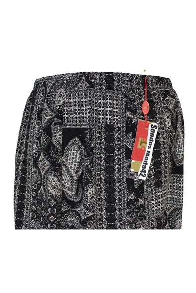 Kadın Battal Beden 8 Parça Kaliteli Lastikli Siyah Etek Desen 03 - Resim 2