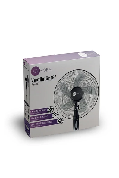 JOYSIDEA FN-100 16 İnç Ayaklı Vantilatör - 3 Kademeli Hız Ayarı, Sessiz ve Etkili Serinlik - Resim 8