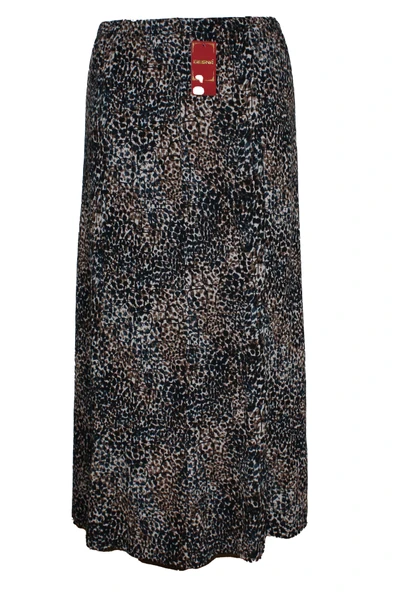 Kadın Battal Beden 8 Parça Kaliteli Lastikli Siyah Etek Desen 07 ürün görseli 1