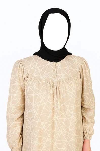 Kadın Uzun Buyuk Beden Robalı Anne Elbise Yazlik - Resim 3