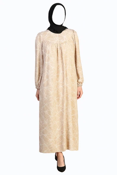 Kadın Uzun Buyuk Beden Robalı Anne Elbise Yazlik ürün görseli 1