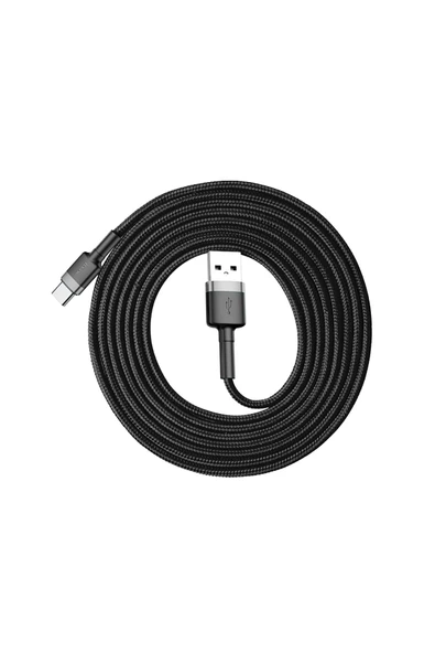 Baseus Cafule 2a Type-c Şarj Kablosu Siyah/Gri 2m Catklf-c91 - Resim 2