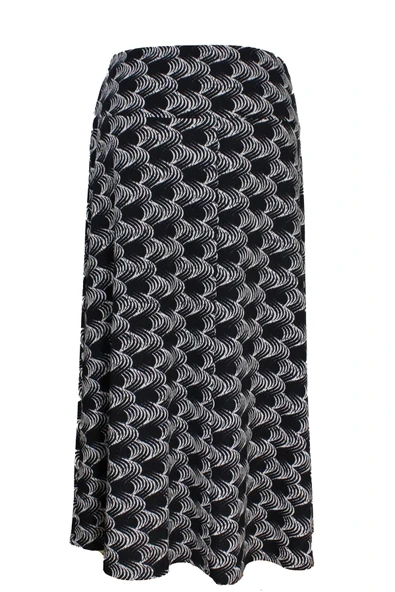Nehir Lastikli Zikzak Desen Siyah Etek - Resim 4