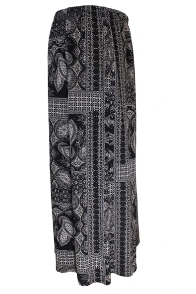 Kadın Battal Beden 8 Parça Kaliteli Lastikli Siyah Etek Desen 03 - Resim 3