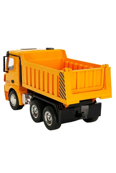 1:18 Sesli Işıklı USB Şarjlı Uzaktan Kumandalı Damperli Kamyon – 2.4 GHz, Hareketli Kasa, Gerçekçi İnşaat Aracı Oyuncak - Resim 6