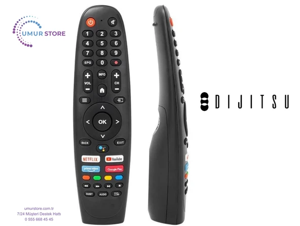 Dijitsu 50DS9800 Uyumlu Mikrofonlu Android Televizyon Kumandası ürün görseli 1
