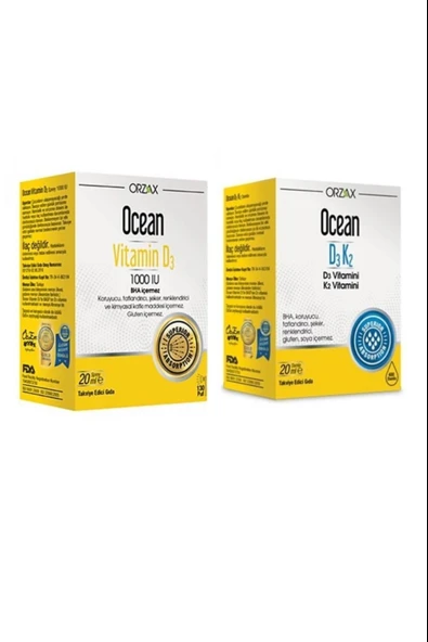 Ocean Vitamin D3 1000 IU Sprey + ocean d3 K2 Vitamin 20 ml ürün görseli 1