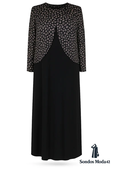 Siyah Zuhal Ceketli Büyük Beden Şık Yüksek kalite Anne Abiye Takım Elbise ürün görseli 1