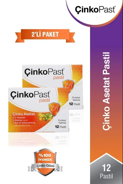 Çinkopast Portakallı 12 Pastil 2 Adet ürün görseli 1