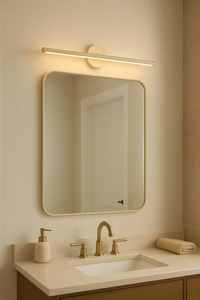 Netzy Sahara Glow™ Sahra Işıltısı 70 cm Modern Kablosuz Tablo Ayna Pilli Aplik Montajsız Duvar Lambası - Resim 3