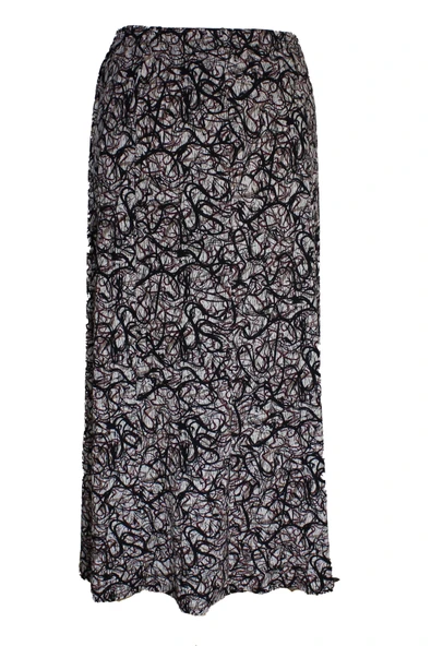 Kadın Betül 8 Parça Lastikli Astarsız Siyah Taş Sarmal Etek - Resim 5