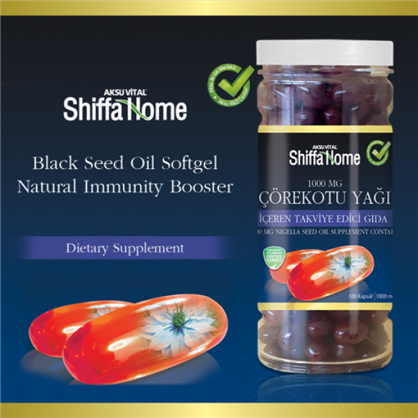 Shiffa home Çörek otu softjel 1000 mg x 100 softgels - Resim 3