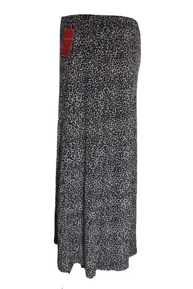 Kadın Betül 8 Parça Lastikli Astarsız Siyah Ecem Desenli Etek - Resim 3