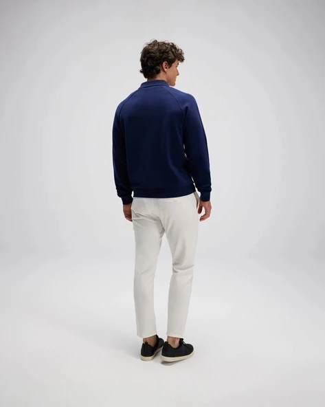 Ellesse EM633-NV Erkek Polo Yaka Lacivert Sweat - Resim 3