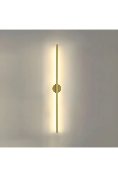 Netzy Modern Kablosuz Pilli Gün Işığı Led Aplik – Eskitme Gold 70 cm | Montajsız Duvar Lambası (Pil Dahil) - Resim 5