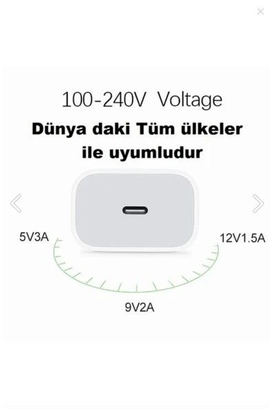 Orjinal Iphone 15 Plus Uyumlu Hızlı Şarj Adaptörü 20w Usb-c Power Adaptör - Resim 7