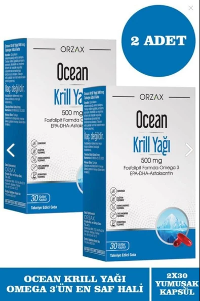 Ocean Krill Oil 500 Mg 30 Kapsül 2 Adet ürün görseli 1