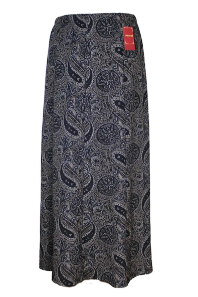 Kadın Çiçekli Desen Battal Beden 8 Parça Lastikli Kışlık Kaliteli Siyah Etek ürün görseli 1