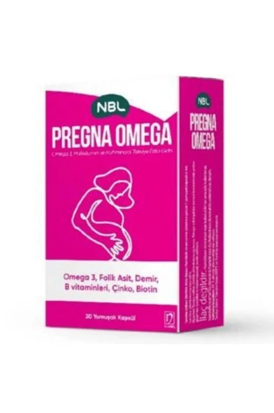 NBL Pregna Omega3,Multivitamin ve Multimineral 30 Yumuşak Kapsül ürün görseli 1