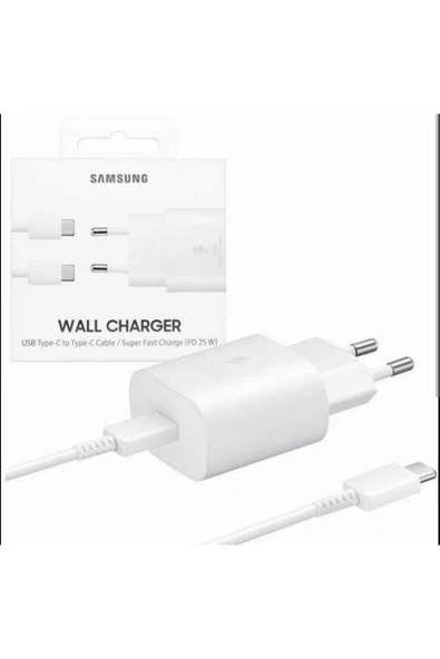 Samsung A20 / A30 / A50 / A70 / M20 / M23 / M51 Type-c 25w Orjinal Hızlı Şarj Aleti Cihazı Beyaz (kutulu) - Resim 4
