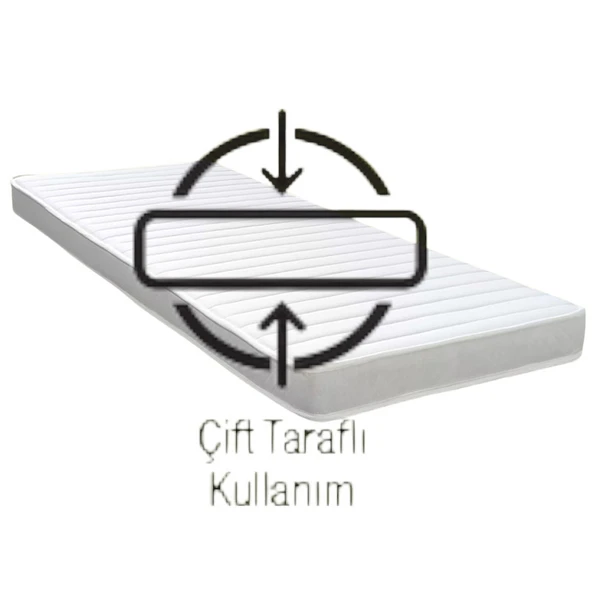 HÜZZAM 90x200x12 cm / Ortopedik Sünger Yatak / 30 DNS Orta-Sert / Tek Kişilik / Çift Yönlü Uzun Boy - Resim 4