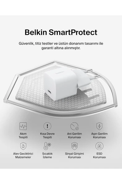 BoostCharge USB-C 25 W PD 3.0 PPS Hızlı Şarj Cihazı, Beyaz - Resim 5