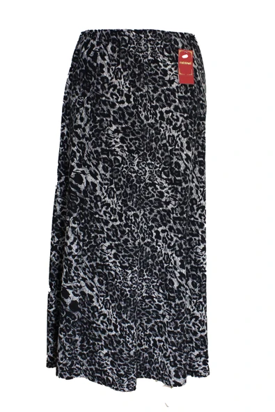 Kadın Betül 8 Parça Lastikli Astarsız Siyah Leopar Desenli Etek ürün görseli 1