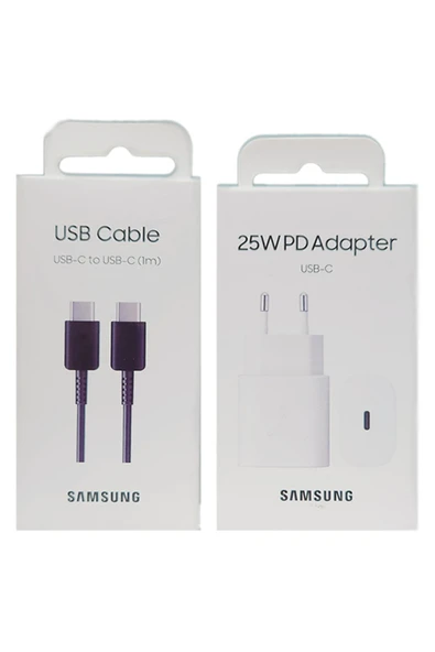 Samsung Orijinal Pd 25w Hızlı Şarj Adaptörü ( Ep-ta800n ) Ve Siyah Usb-c Kablo ( Ep-da705) Türkiye Garantili ürün görseli 1