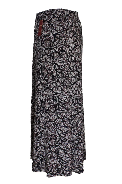 Kadın Betül 8 Parça Lastikli Astarsız Siyah Taş Sarmal Etek - Resim 4