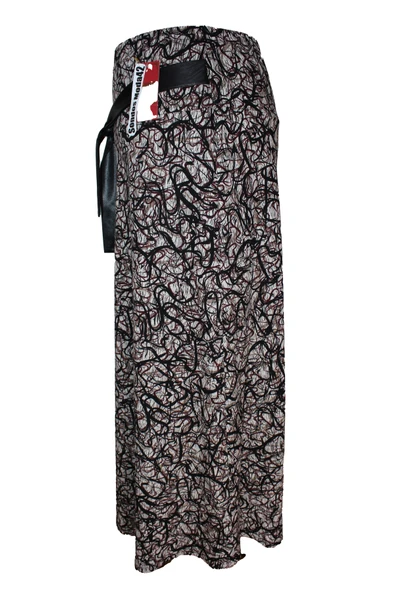 Nehir Lastikli Taş Sarmal Desen Siyah Etek - Resim 3