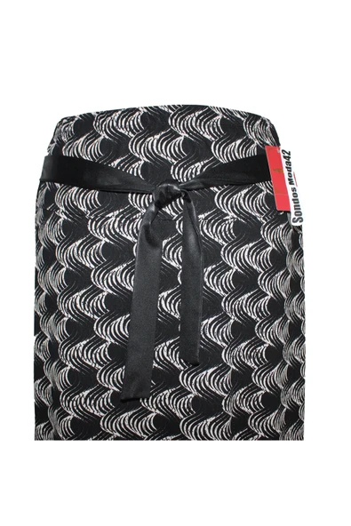 Nehir Lastikli Zikzak Desen Siyah Etek - Resim 2