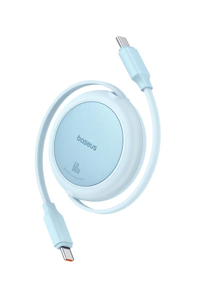 Free2Pull Mini Makaralı USB-C 60W Hızlı Şarj ve Data Kablosu, Mavi ürün görseli 1