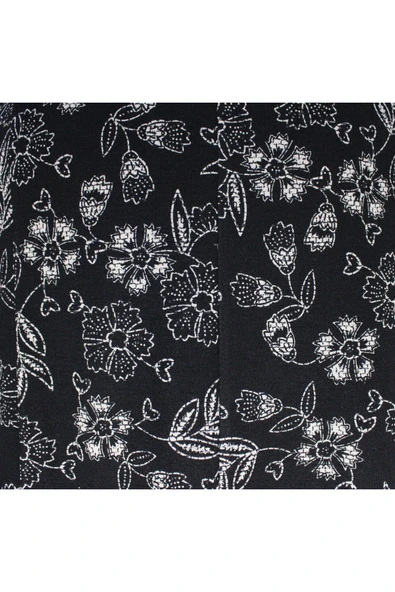 Kadın Battal Beden 8 Parça Kaliteli Lastikli çiçek desenli Siyah Etek - Resim 5