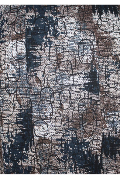 Kadın Battal Ayşen Kışlık 8 Parça Taba Ebruli Bulut Kaliteli Desenli Etek - Resim 5