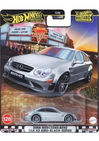 Hot Wheels Premium Boulevard 2008 Mercedes-Benz CLK 63 AMG Black Series GJT68 JBL07 - Resim 5