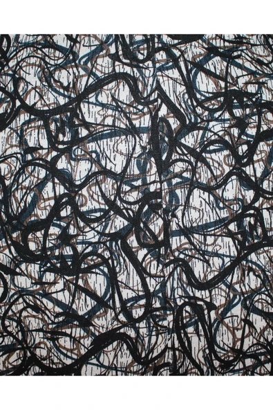 Kadın Betül Battal Beden 8 Parça Kaliteli Lastikli Çizgili Desen Siyah Etek - Resim 5