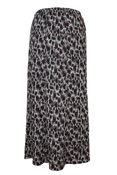 Kadın Desenli Battal Beden 8 Parça Lastikli Kaliteli Kışlık Siyah Etek - Resim 2