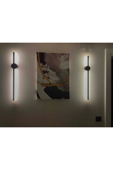 YNC AYDINLATMA PİLLİ Duvar Aydınlatması,Duvar Aplik İç Mekan 3000k 1 Adet SİYAH APLİK ( 1 ADET) - Resim 3