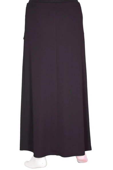 Kadın Talia Sim Pervazlı Astarlı Lastikli Mürdüm Çan Etek - Resim 4