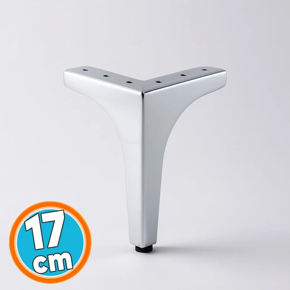 Mobilya Ayağı Dayanıklı Modern Tasarım Koltuk Sehpa Masa TV Ünitesi 17 cm Krom Gümüş Metal 4 Adet - Resim 7
