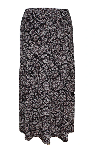 Nehir Lastikli Taş Sarmal Desen Siyah Etek - Resim 4