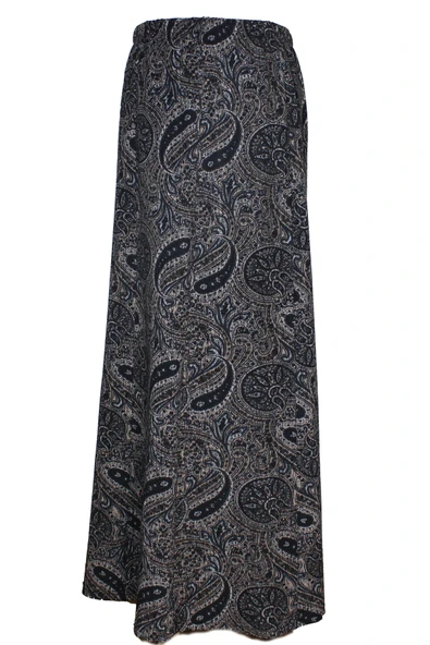 Kadın Çiçekli Desen Battal Beden 8 Parça Lastikli Mevsimlik Siyah Etek - Resim 3