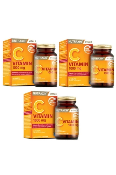 Nutraxin C Vitamin 1000 Mg 30 Tablet 3 Adet ürün görseli 1
