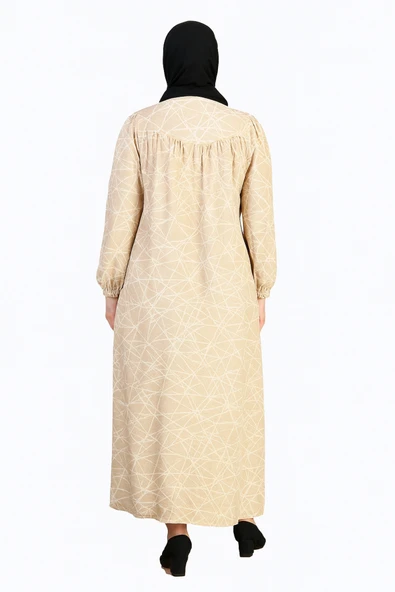 Kadın Uzun Buyuk Beden Robalı Anne Elbise Yazlik - Resim 4