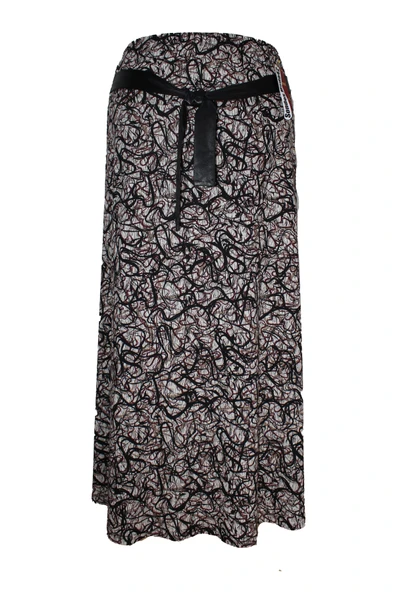 Nehir Lastikli Taş Sarmal Desen Siyah Etek ürün görseli 1