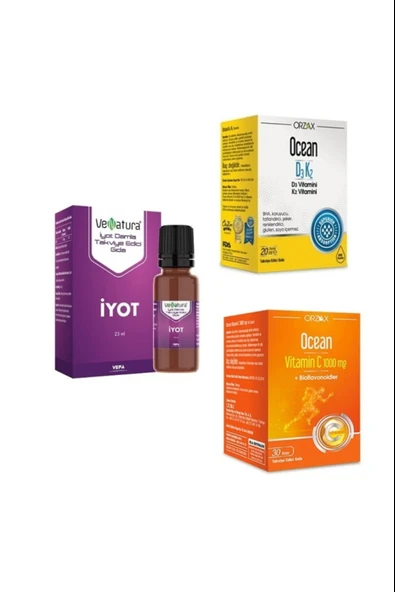 Venatura Iyot 25 Mg + Vitamin C 1000 Mg 30 Tablet + Vitamin D3 K2 Damla 20 ml ürün görseli 1