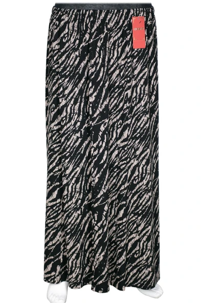 Kadın Battal Beden 8 Parça Kaliteli Lastikli Siyah Etek Desen 05 ürün görseli 1