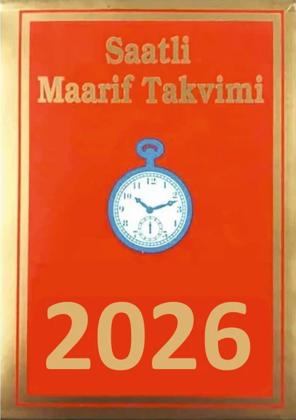 2026 Saatli Maarif Takvimi Büyük Boy (11,5 x 16 cm)  Karton Kapak  Günlük Yapraklı Takvim ürün görseli 1