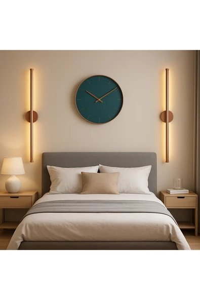 Netzy Cognac Ember™ Rustik Bakır 70 cm Modern Kablosuz Pilli LED Aplik – Montajsız Duvar Lambası Pil Dahil ürün görseli 1