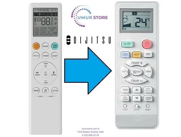 Dijitsu Uyumlu SLN 48000 Salon Tipi Klima Kumandası ürün görseli 1